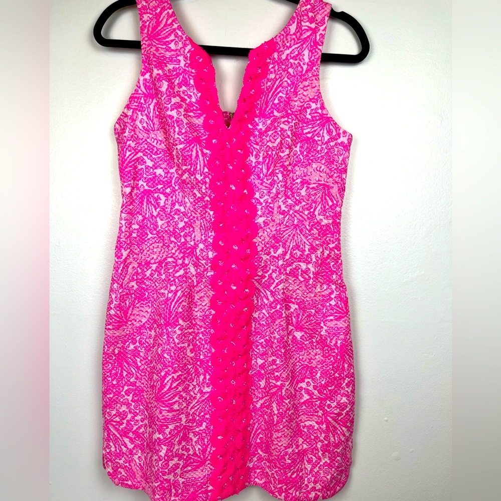 Lilly Pulitzer Sleeveless Pink Womens’’size 6, Pink embroidery cutout, back zip